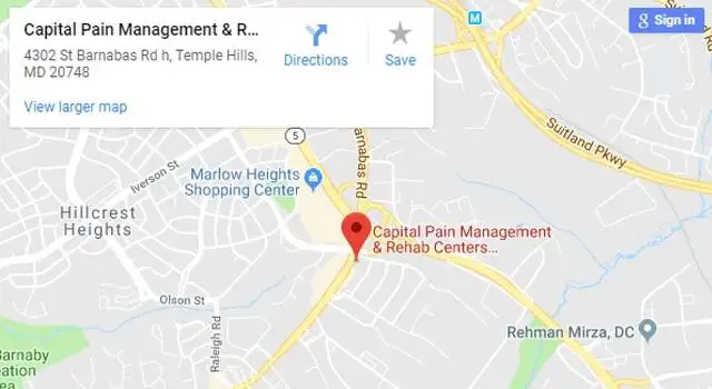 map of temple hills chiropractors